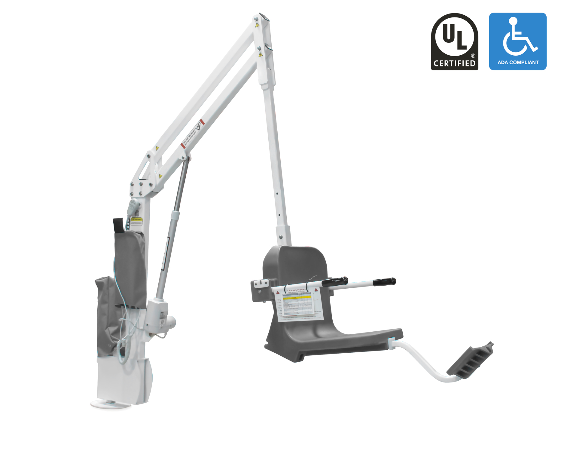 Aqua Creek Scout Excel Pool Lift - No Anchor Included - White / Gray